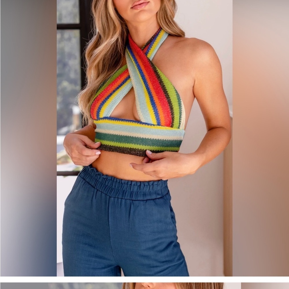 Crochet crisscross, backless, sexy top NWT